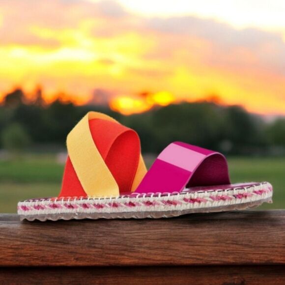 New Nina Daybreaks Minx Pink, Yellow and Orange Colorful Sandals - Picture 1 of 10